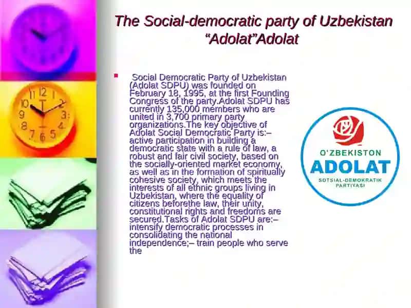 Social Democratic Party of Uzbekistan (Adolat SDPU) 3