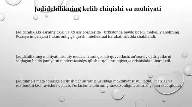 Jadidchilik harakatinamoyondalari 3