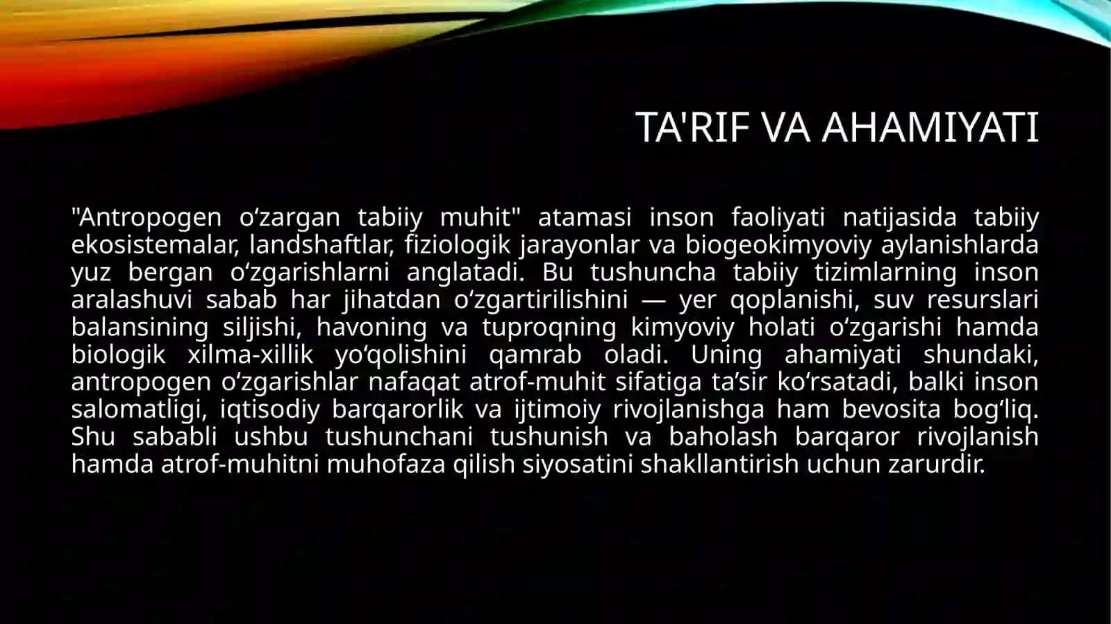 Antropogen O‘zargan Tabiiy Muhit Tushunchasi 3