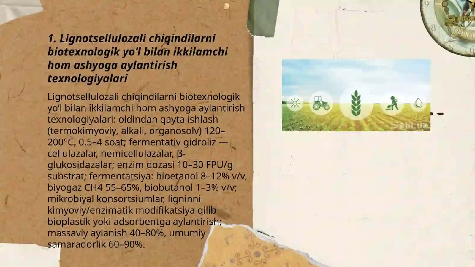 Biatexnalagik yo’l bilan ikkilamchi hom ashyolar ishlab chiqarish texnalagik usullari 3
