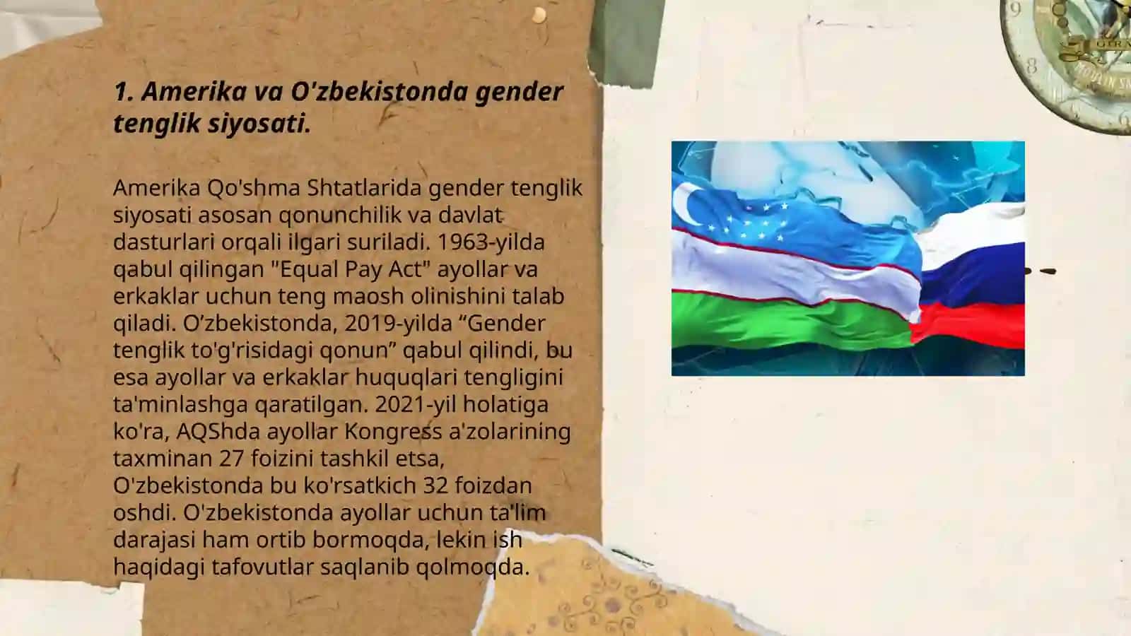 Amerika va ozbekistonda gender masalasidagi oxshashlik va farqlar 3