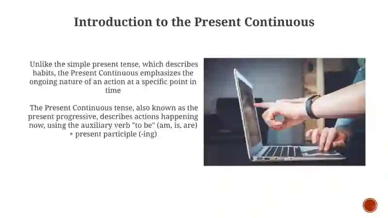 Matn mavzusi: Present Continuous haqida slayd 3