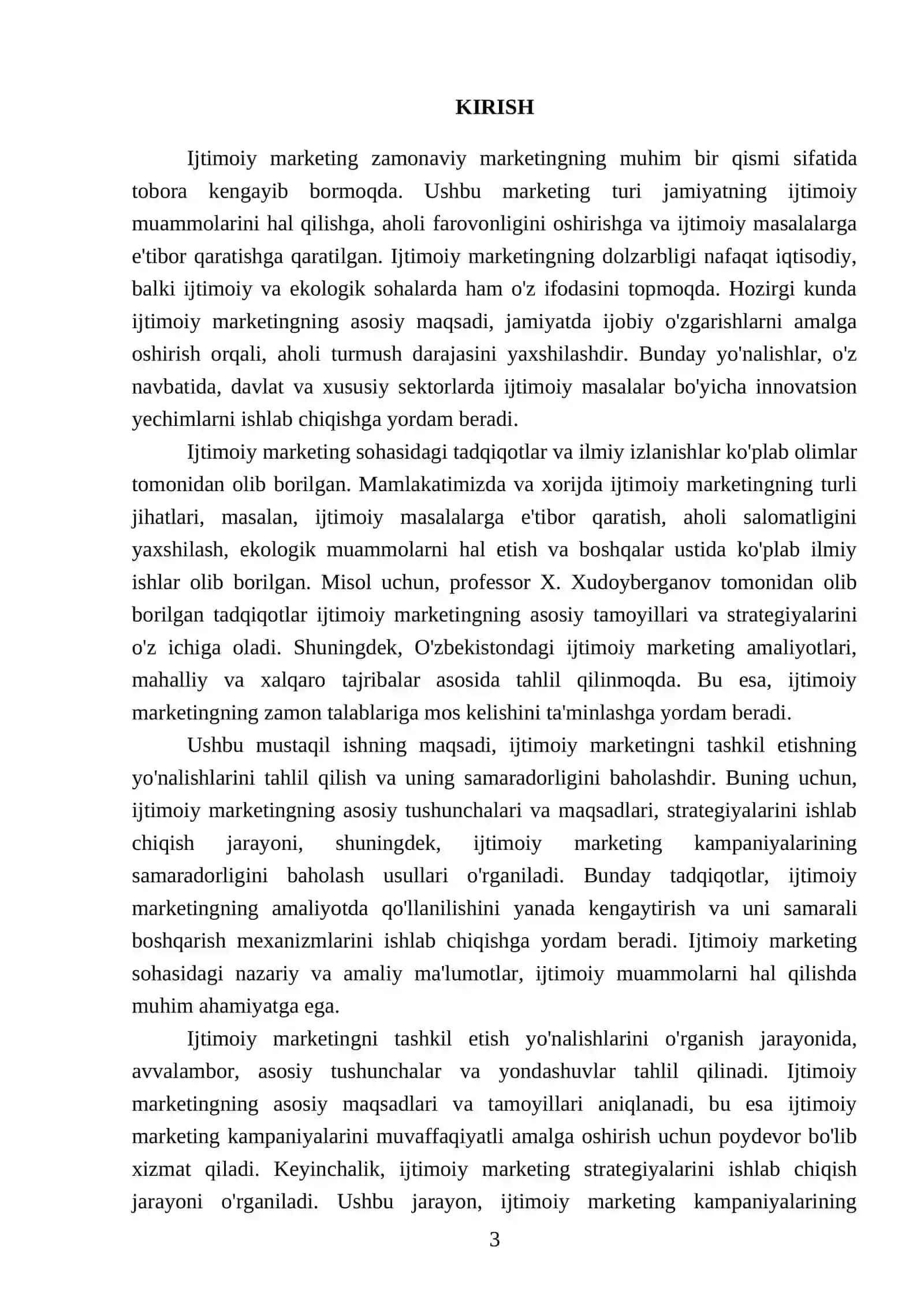 Ijtimoiy marketingni tashkil etishning yoʻnalishlari 3