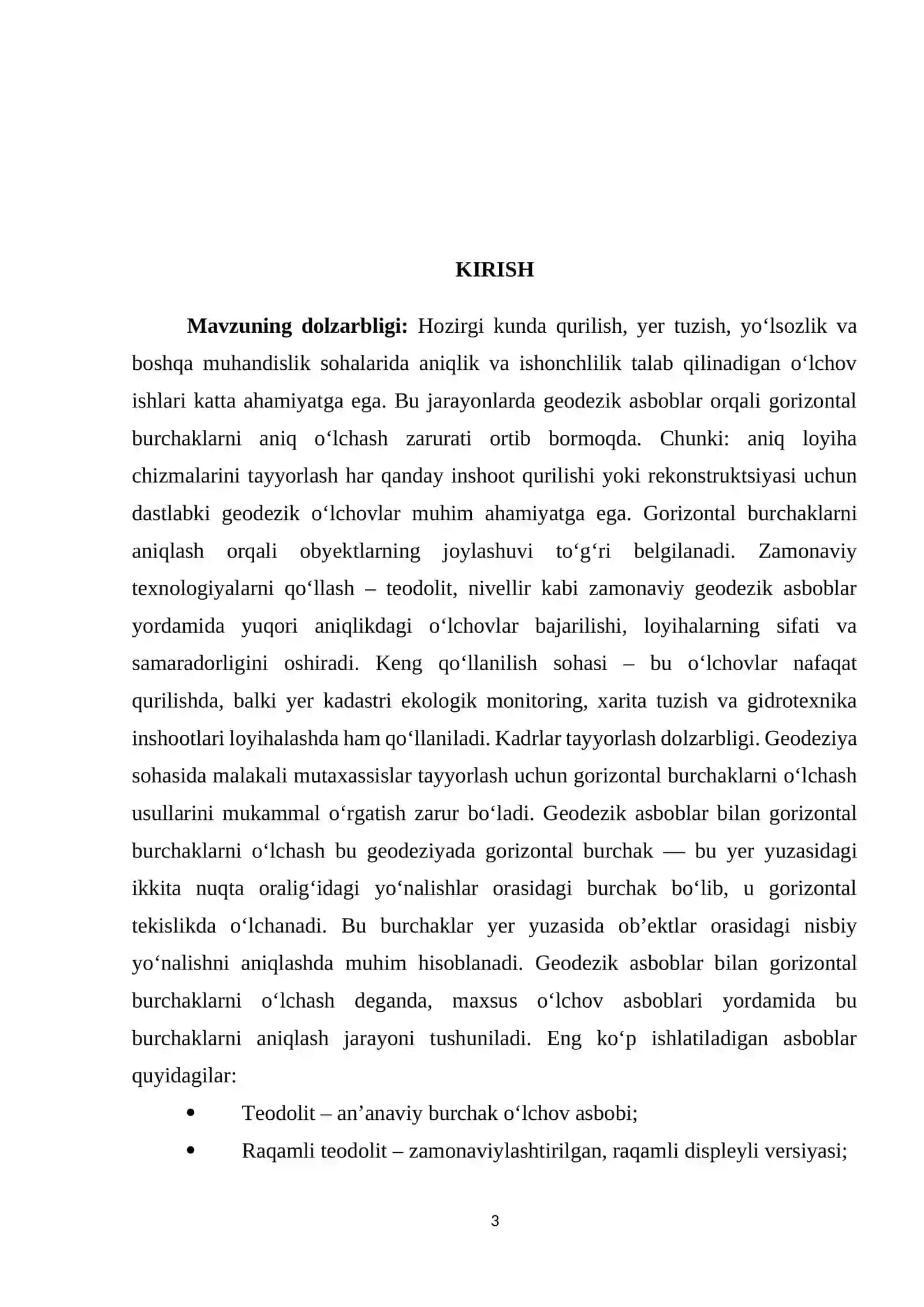 Geodeziya, Kartografiya va kadastr - Geodezik asboblar bilan gorizontal burchak o‘lchash 3