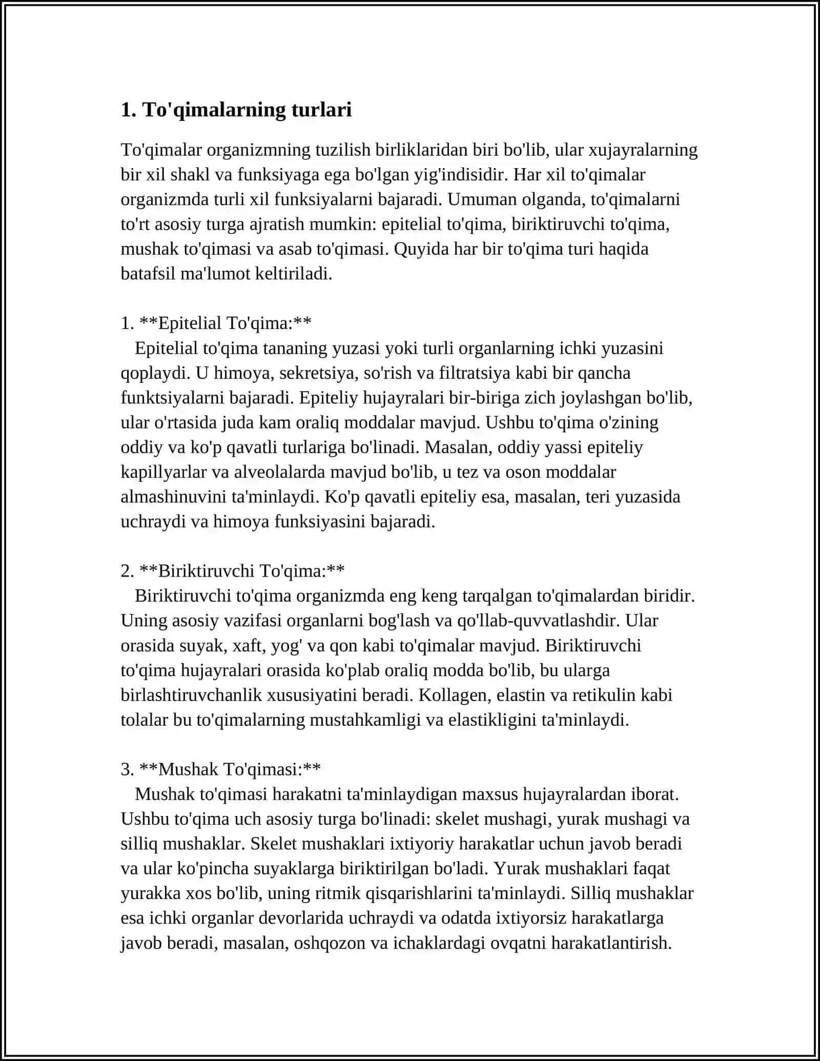TO'QIMALAR. BEZLI EPITELIY VA BEZLAR 3