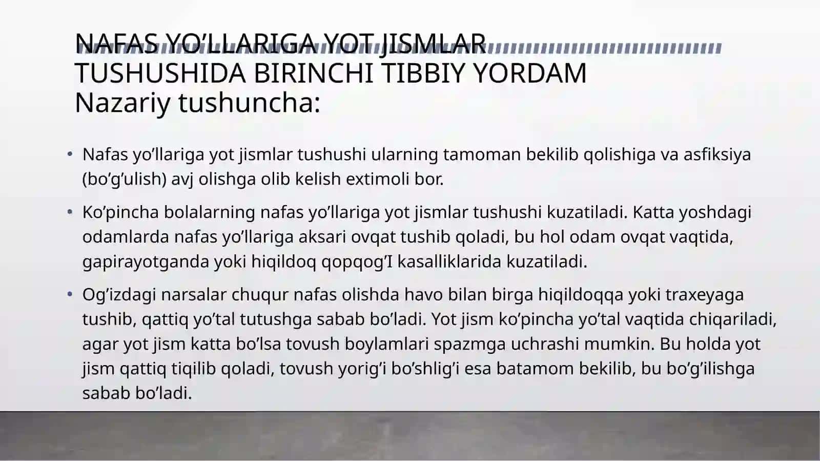 Nafasyo'llariga yot jism tushganda birinchi tibbiy yordam 3