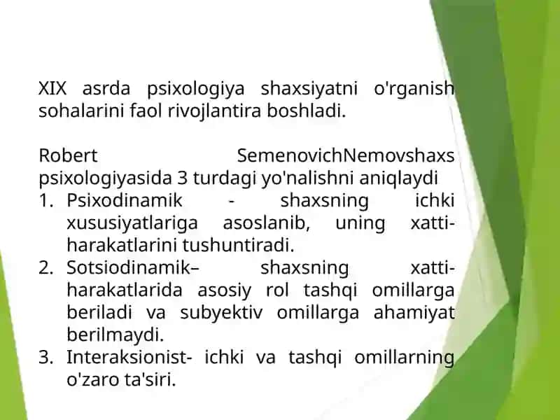 Chet el psixologiyasida shaxs nazariyalari 3