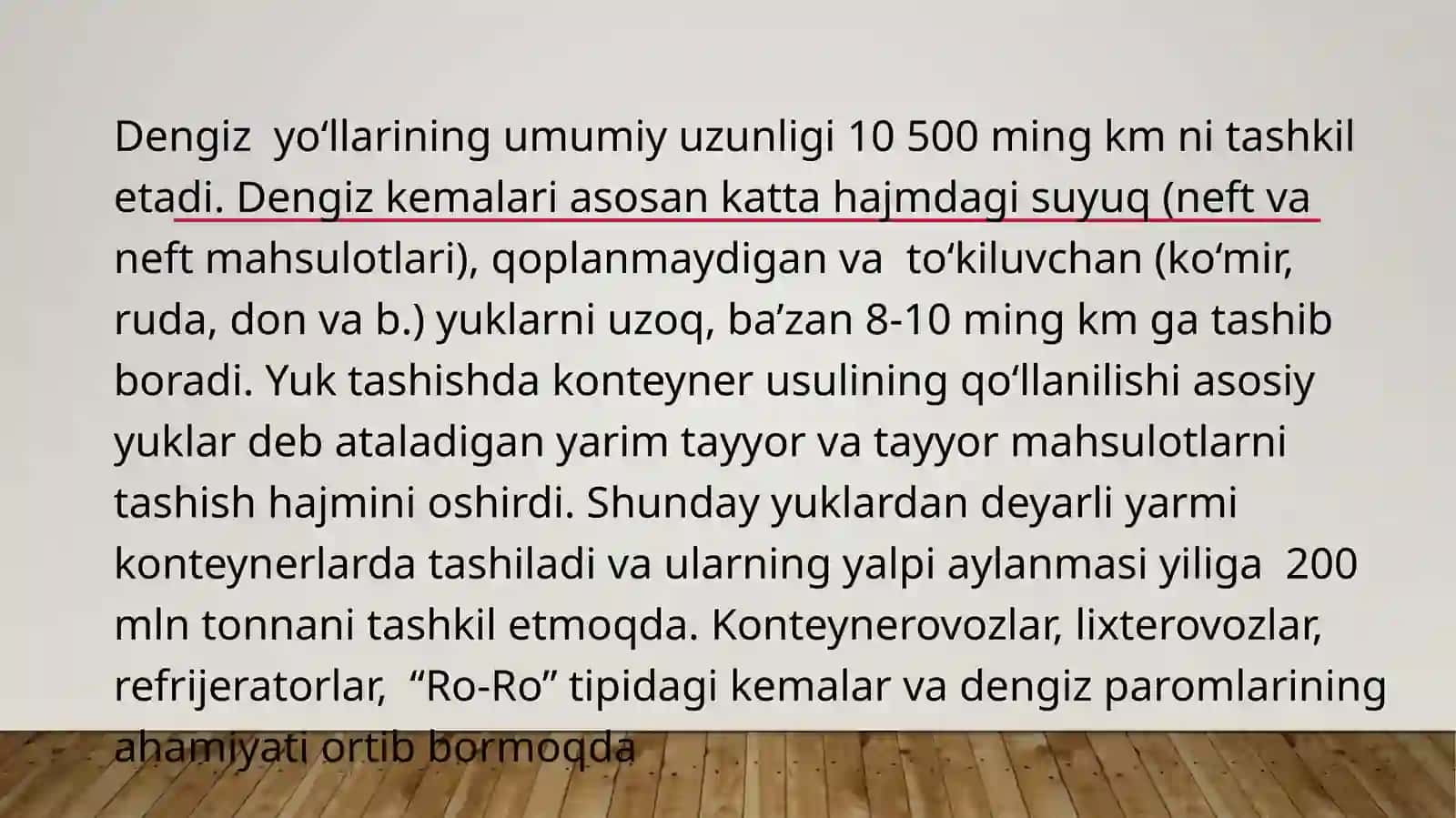Suv transporti hududiy rivojlanishi va asosiy tarmoqlari 3