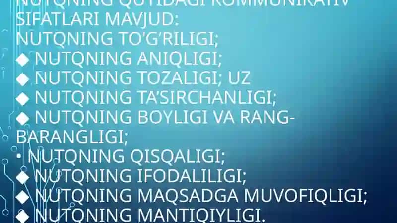 Umidaning O’qituvchi nutq madaniyati Fanidan tayyorlagan taqdimoti 3