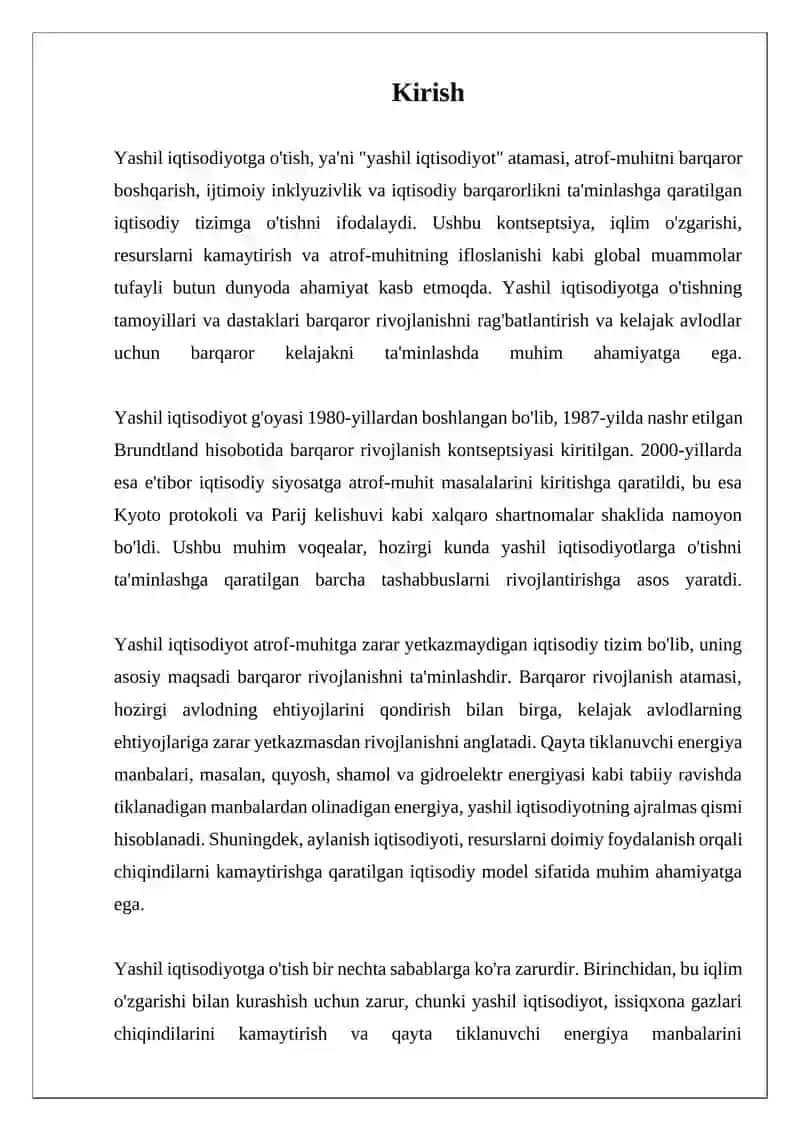 Yashil iqtisodiyotga o'tishning zaruriyati tamoyillari va dastaklari 3