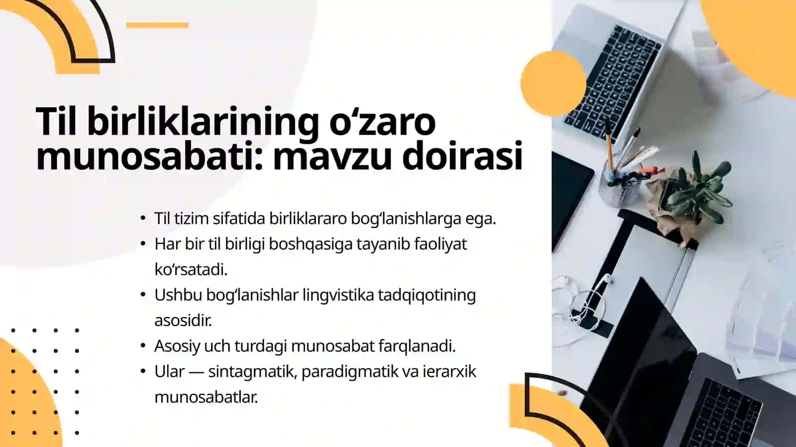 TIL BIRLIKLARINING OʻZARO MUNOSABATI: SINTAGMATIK, PARADIGMATIK VA IERARXIK MUNOSABATLAR 3