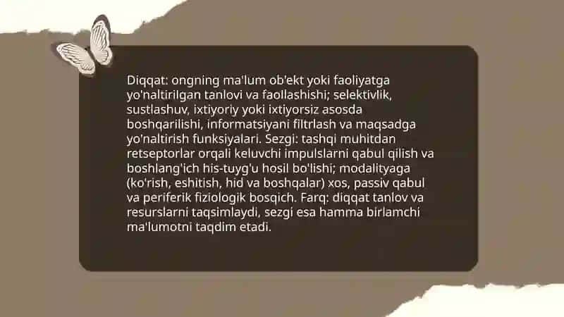 Diqqat va sezgi haqida tushuncha, uning nerv-fiziologik asoslari 3