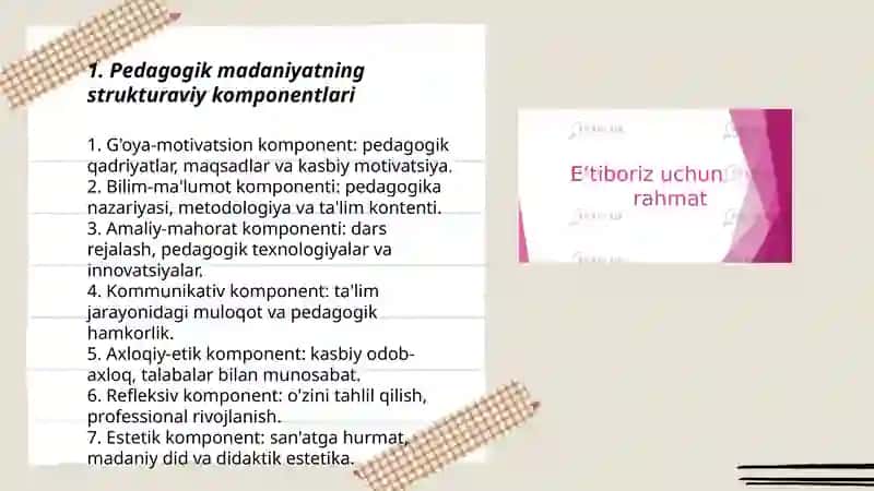 Pedagogik madaniyatning tuzilishi 3