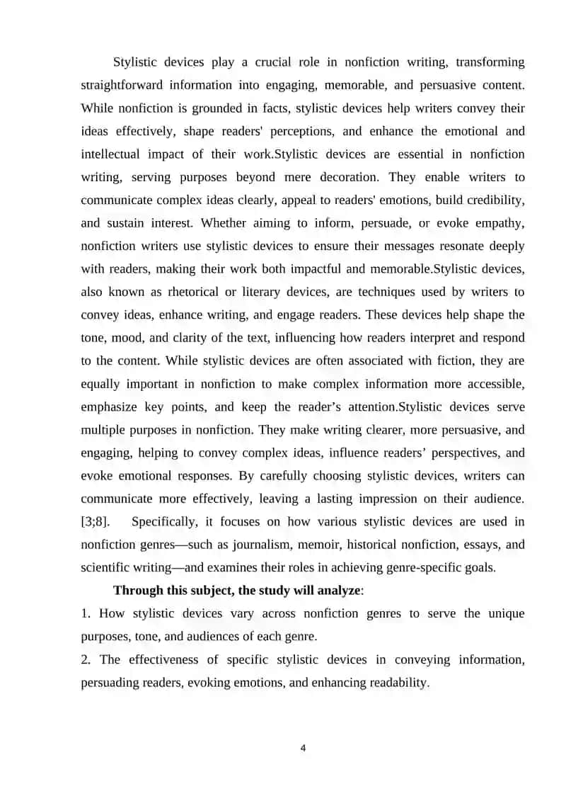 Comparative analysis of stylistic devices in different nonfiction styles 3