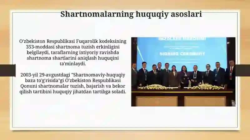 Oʻzbekiston iqtisodiyotida shartnomalarning oʻrni 3