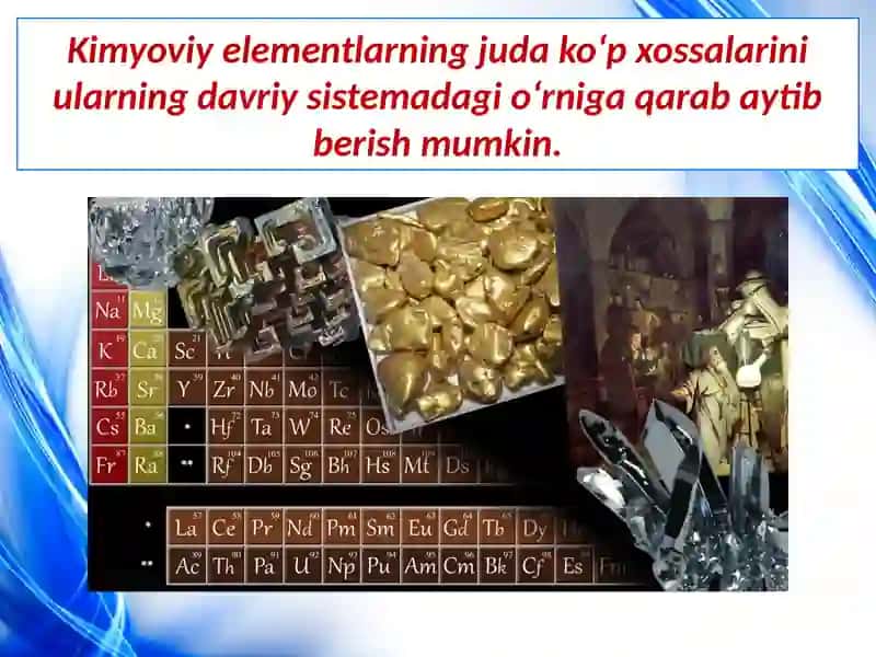 Elementlarning davriy sistemadagi o'rn va atom tuzilishi 3