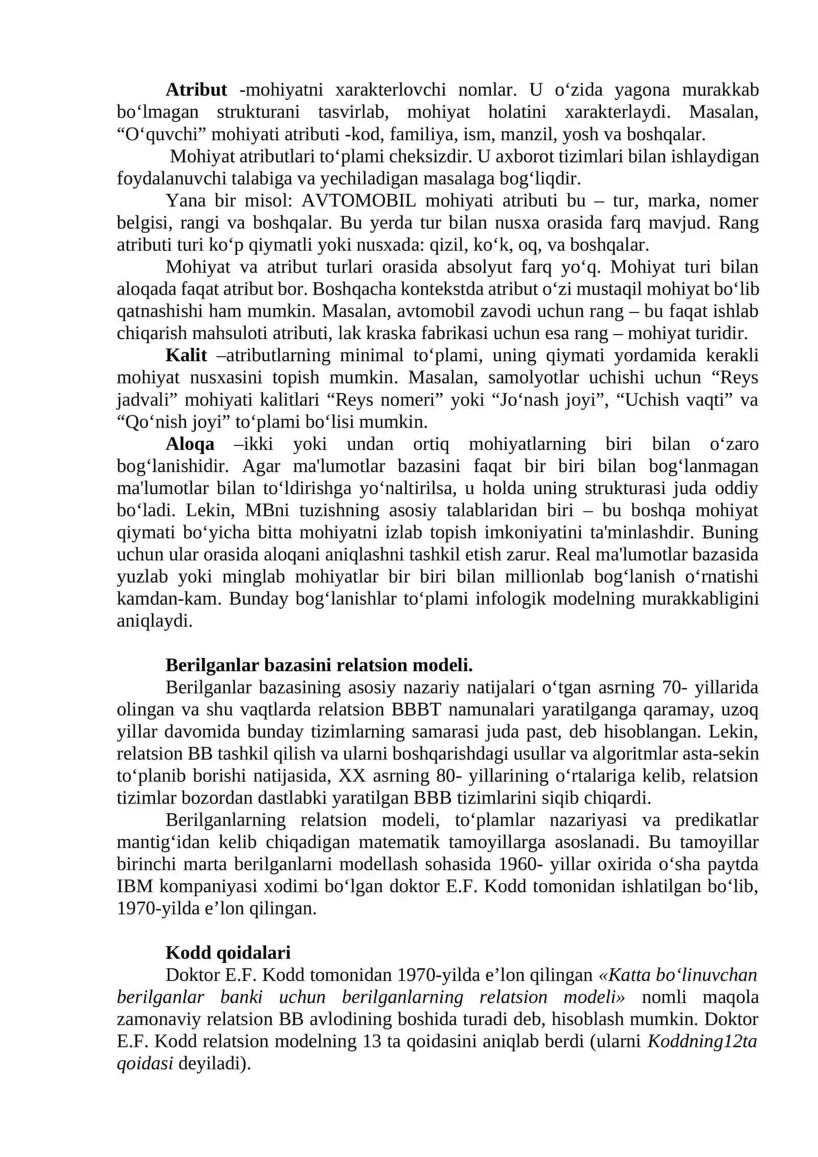 Berilganlar bazasi arxitekturasi 3
