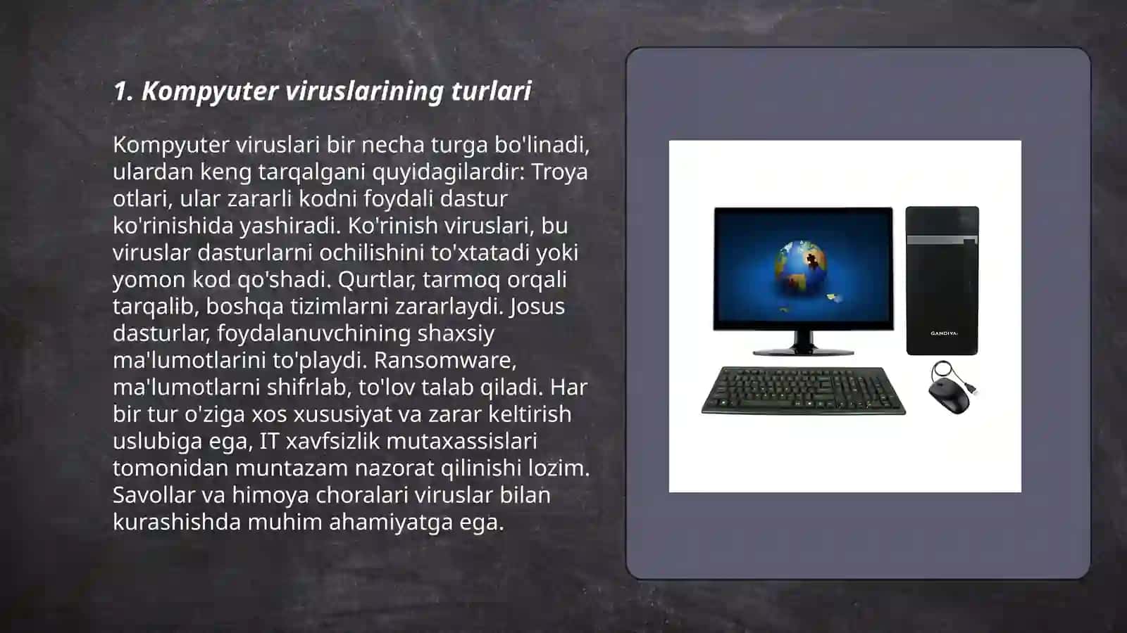 Kompyuterni viruslardan himoyalash. Antivirus dasturlaridan foydalanish 3