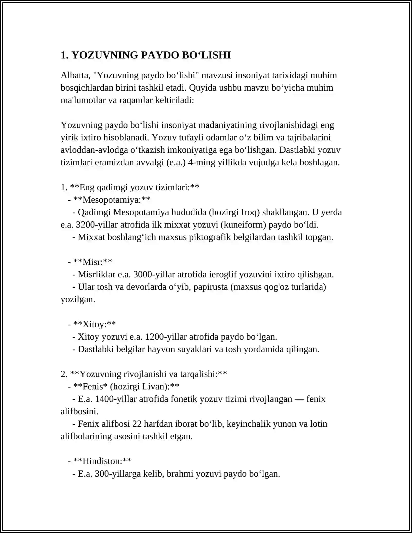 YOZUVNING TARIXIY VA ZAMONAVIY TURLARI 3