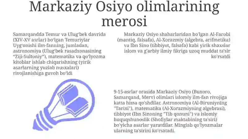 Markaziy osiyo allomalarininig islom ilmiga qoʻshgan hissalari. 3