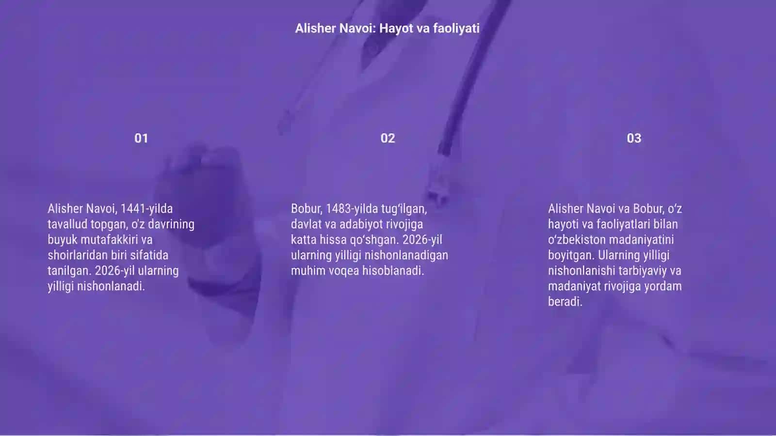 Alisher Navoi va Bobur haqida 6 betlik slayd 3