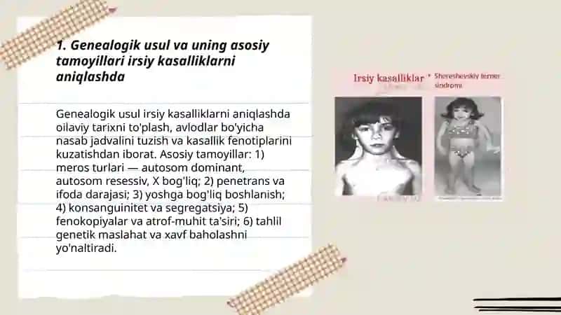 Genealogik usulning irsiy kasalliklarni aniqlashda qo'llanilishi 3