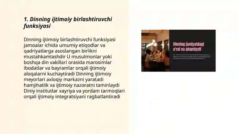 Dinning ijtimoiy funksiyalari 3