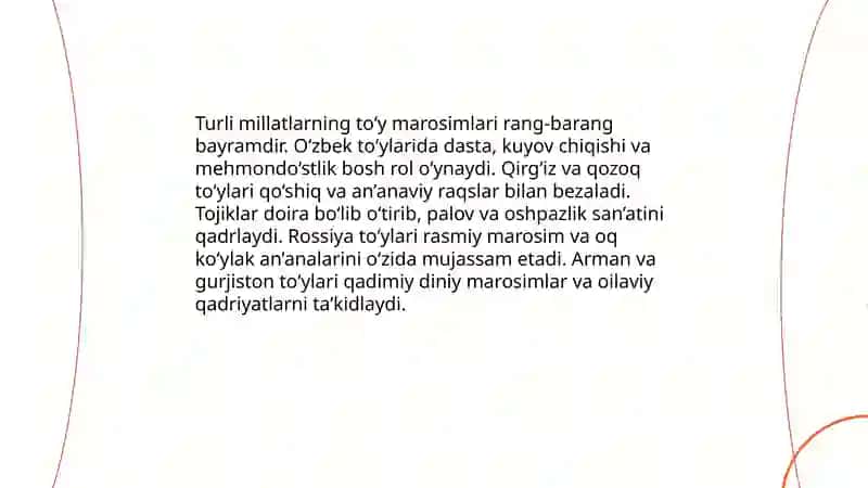 Turli millatlarning urf-odatlari va an’analari 3