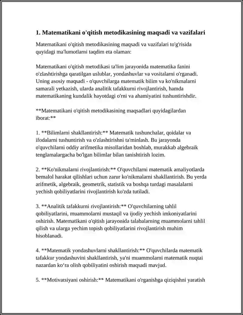 MATEMATIKA O'QITISH METODIKASI FANI TUZILISHINI O'ZIGA XOS XUSUSIYATLARI 3