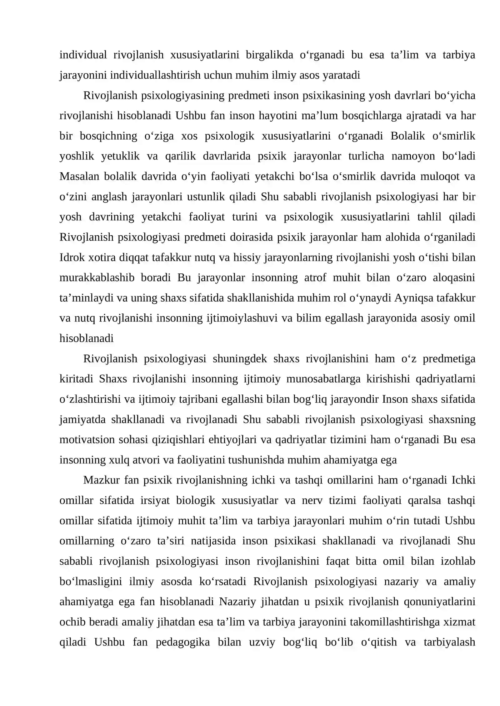 RIVOJLANISH PSIXOLOGIYASI FANINING PREDMETI, VAZIFALARI VA TADQIQOT METODLARI 3