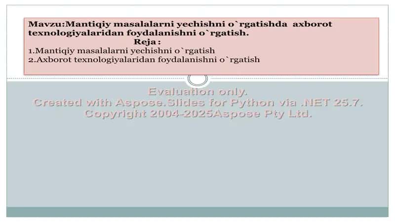 Mantiqiy masalalarni yechishni o`rgatishda  axborot texnologiyalaridan foydalanishni o`rgatish 3