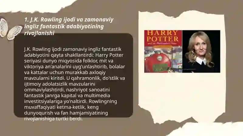 Zamonaviy ingliz fantastik adabiyoti. J.K.Rouling ijodi misolida 3