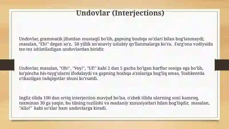 Undovlar (Interjections) 3