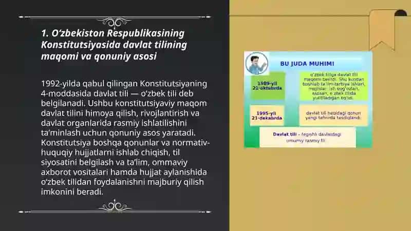 Davlat tilini rivojlantirish yo'lida qabul qilingan qonun hujjatlarining davlat tilida ish yurutishda ahamyati 3
