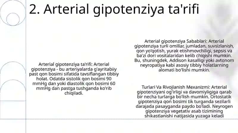 Arterial Gipotensiya Sabablari, Turlari Va Rivojlanish Mexanizmi 3