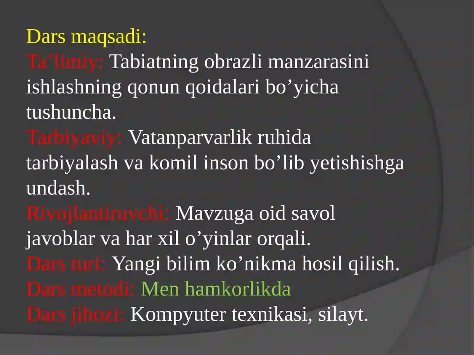 5-sinf Tasviriy san'at Tabiatning obrazli manzarasini tasvirlash 3