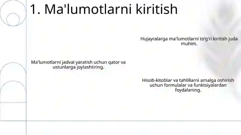 Elektron jadvallar hujjatlarni yarating 3