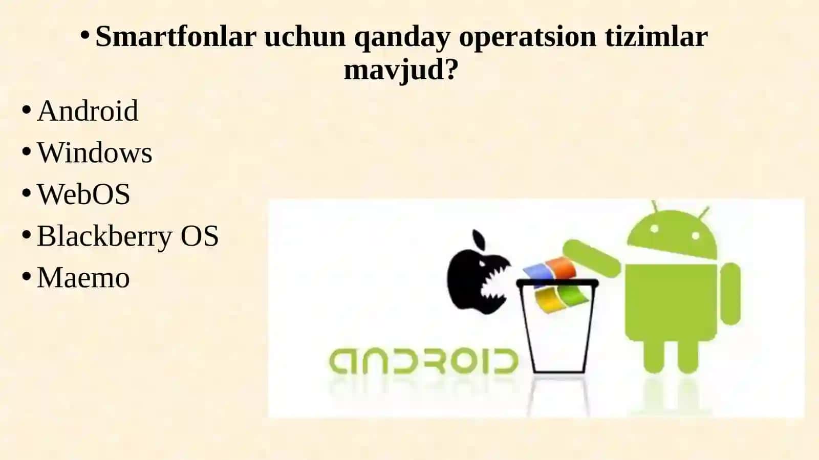 Android operatsion tizim haqida tushuncha 3