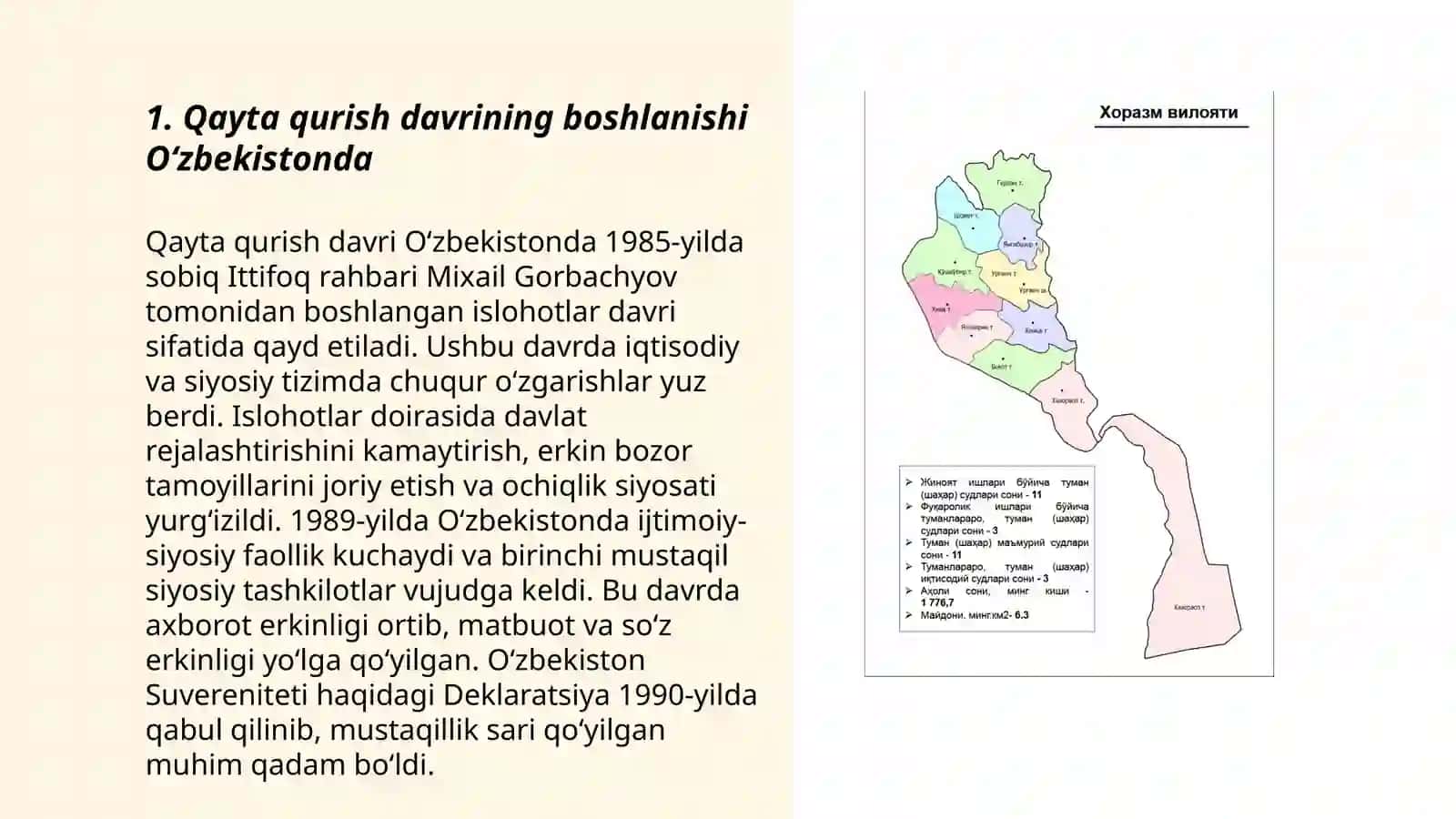 Qayta qurish yillarida Oʻzbekistondagi ijtimoiy -siyosiy vaziyatlar 3
