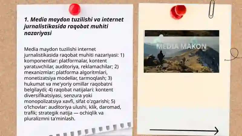 Media maydon tuzilishi internet jurnalistikasida raqobat muhiti 3