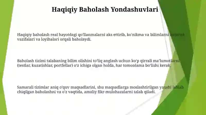 Bilimlarni baholovchi tekshirish tizimlari 3