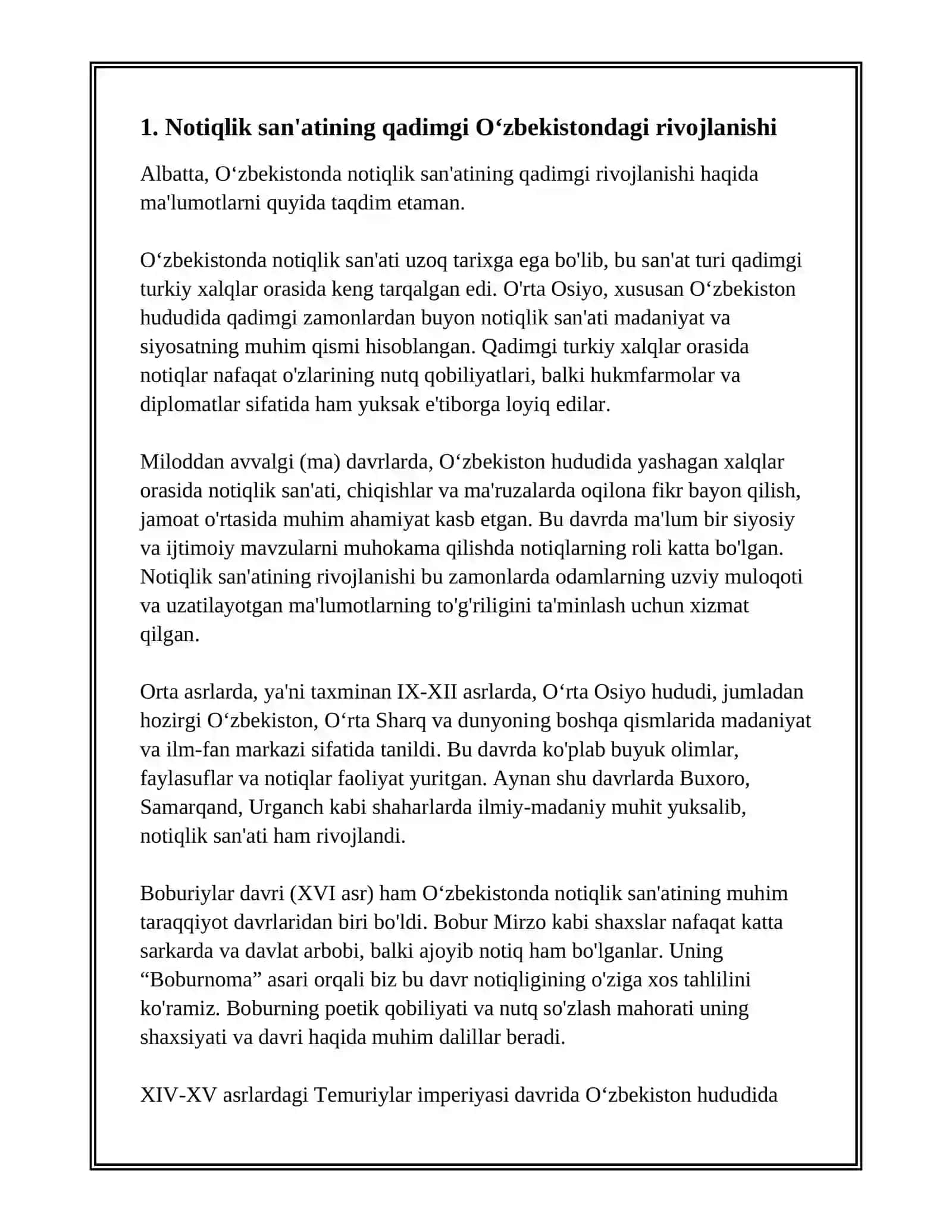 O‘ZBEK NOTIQLIK SAN’ATI TARIXINI O‘RGANISH 3
