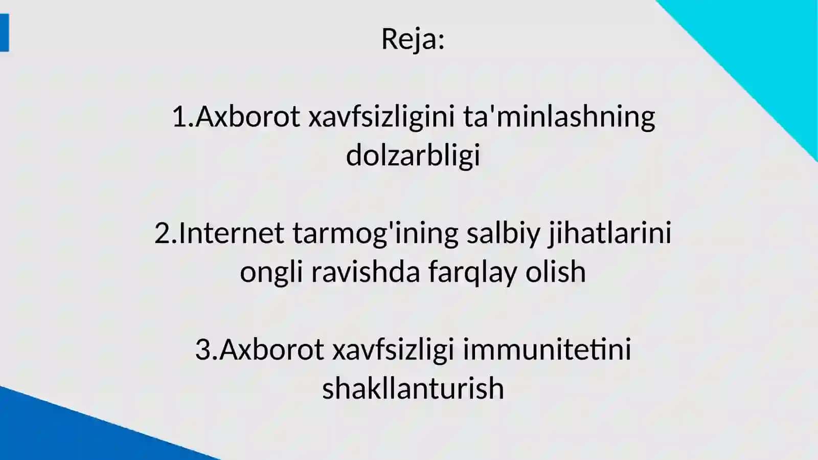 Mediasavodxonlik va axborot madaniyati fanidan MUSTAQIL ISHI 3