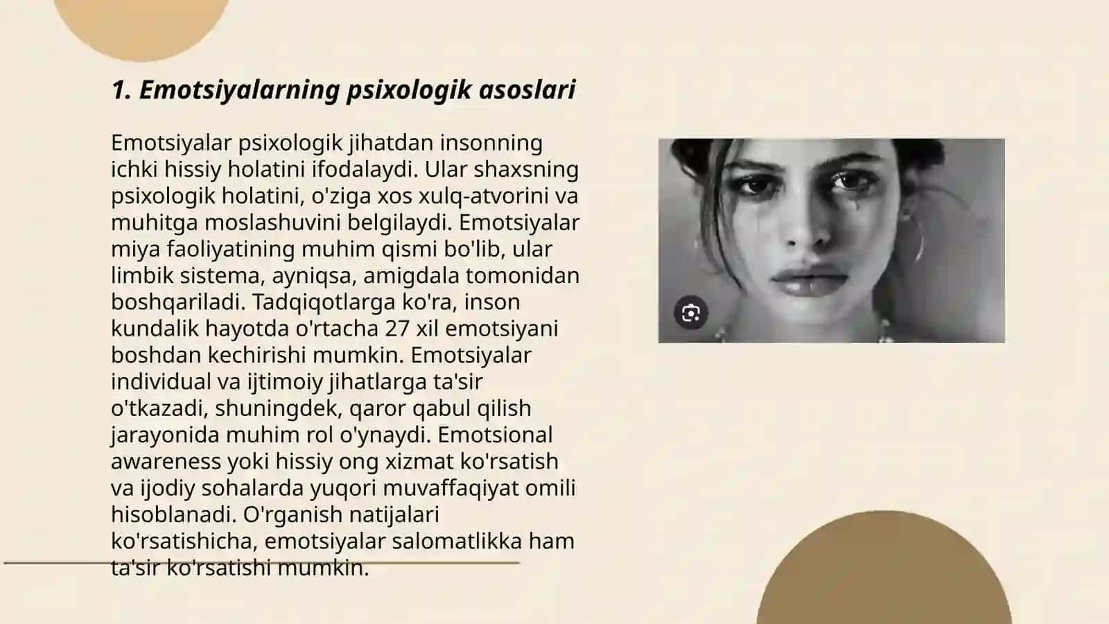Emotsiya va uning tabiatini yoritish 3
