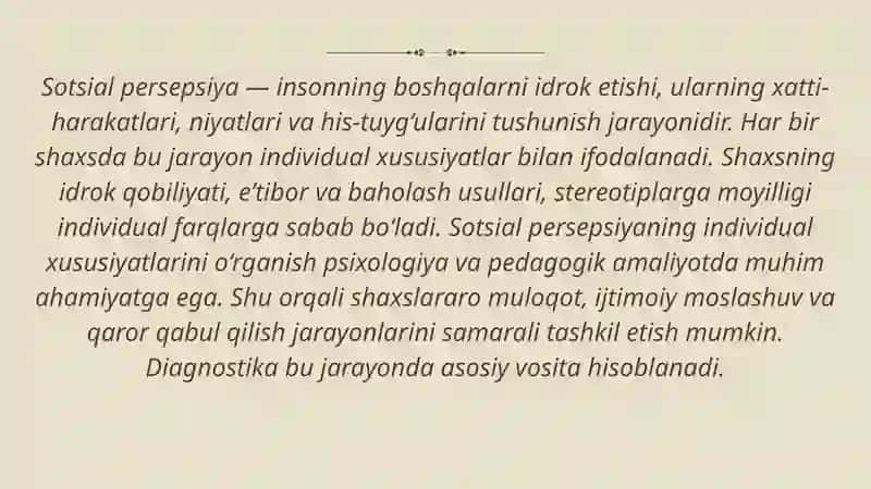 Sotsial persepsiyaning individual xususiyatlari diagnostikasi 3