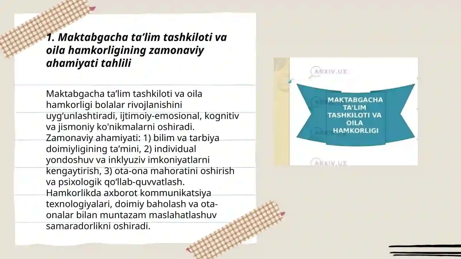 Maktabgacha taʼlim tashkiloti va oila hamkorligining bugungi kundagi muhim jihatlari tahlili 3