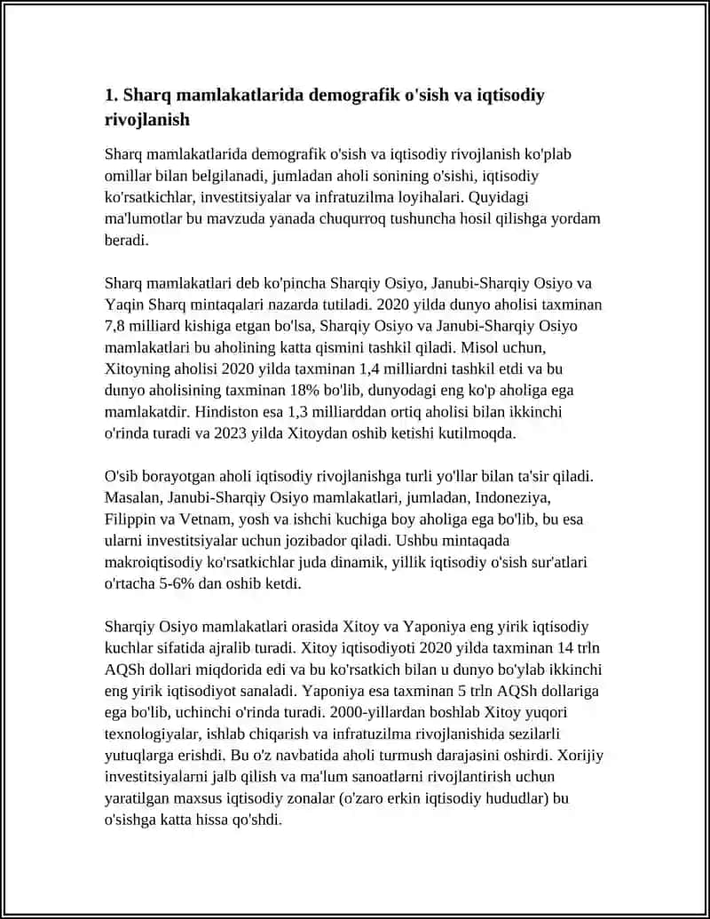 SHARQ MAMLAKATLARI RIVOJLANISHINING IJTIMOIY IQTISODIY XUSUSIYATLARI 3