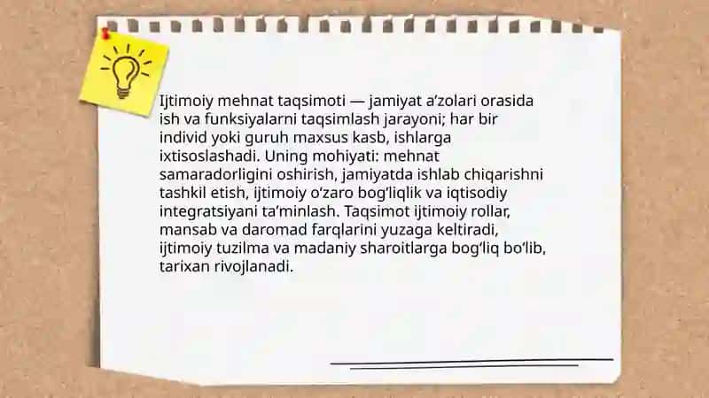 Ijtimoiy mehnat taqsimotining mohiyati 3