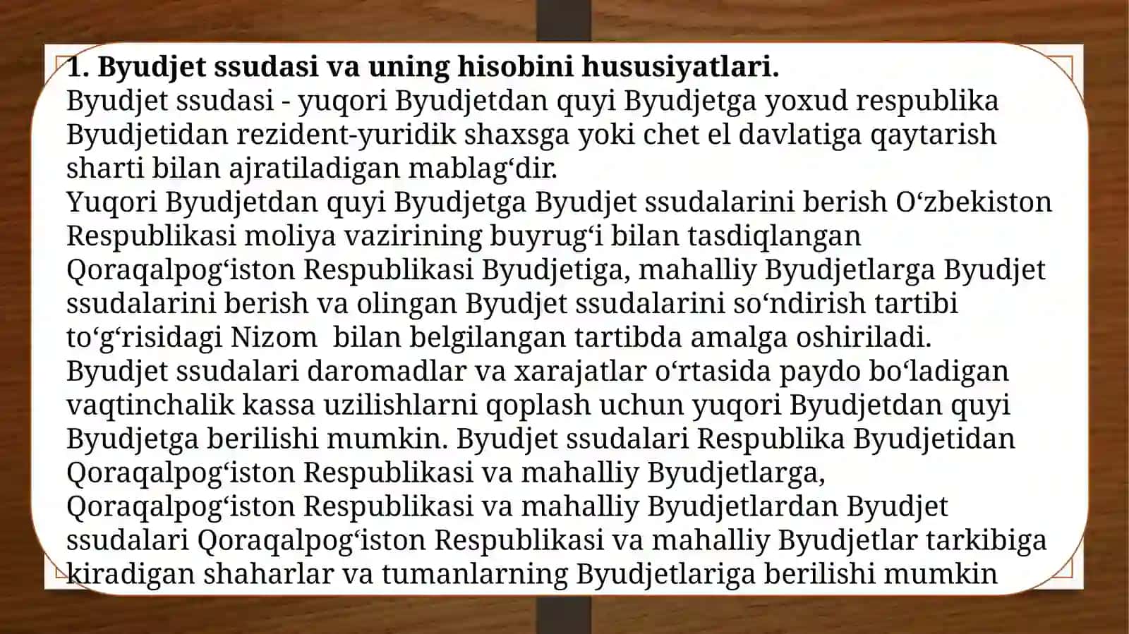 Byudjet ssudalari va byudjetlarc 3