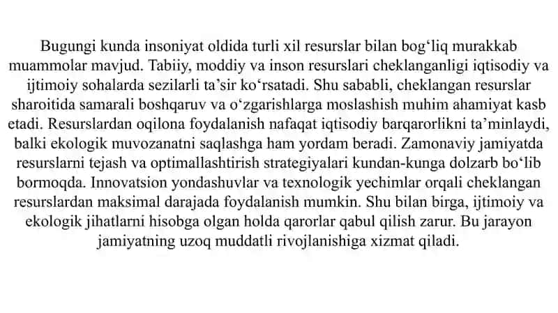 Cheklangan resurslar sharoitida o‘zgarishlarga moslashish va yechim topish SLAYD 3